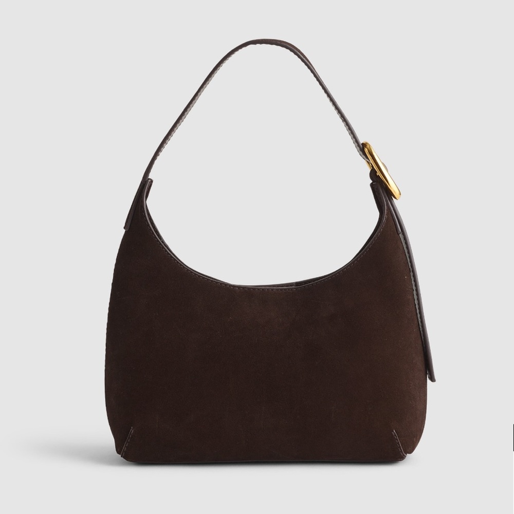 Madewell Sculptural-Buckle Shoulder Bag Dark Carob Brown